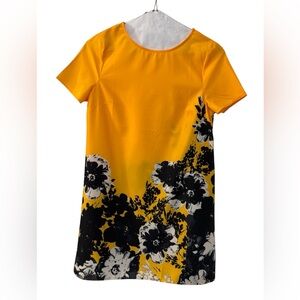 SHEIN Orange Dress with Black Label, vibrant orange dress, size S, size 6,